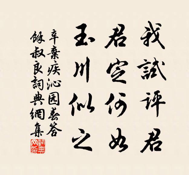 辛弃疾我试评君，君定何如，玉川似之书法作品欣赏