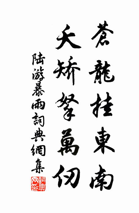 陆游苍龙挂东南，夭矫拏万仞书法作品欣赏