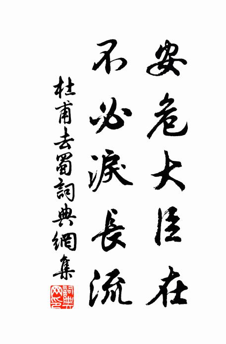 杜甫安危大臣在，不必泪长流书法作品欣赏