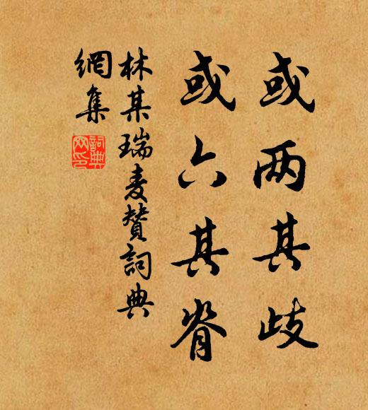 林某或两其歧，或六其脊书法作品欣赏