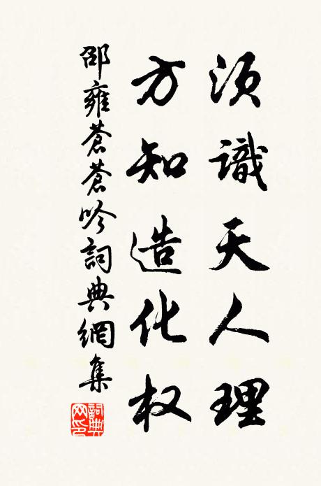 邵雍须识天人理，方知造化权书法作品欣赏