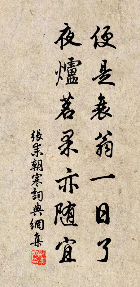 张耒便是衰翁一日了，夜炉茗果亦随宜书法作品欣赏