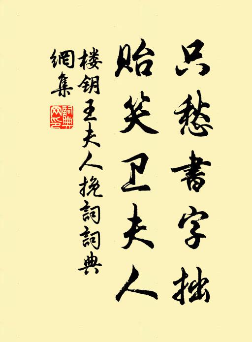 楼钥只愁书字拙，贻笑卫夫人书法作品欣赏