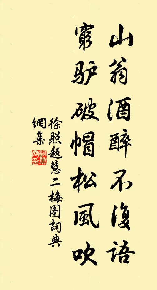 徐照山翁酒醉不复语，穷驴破帽松风吹书法作品欣赏
