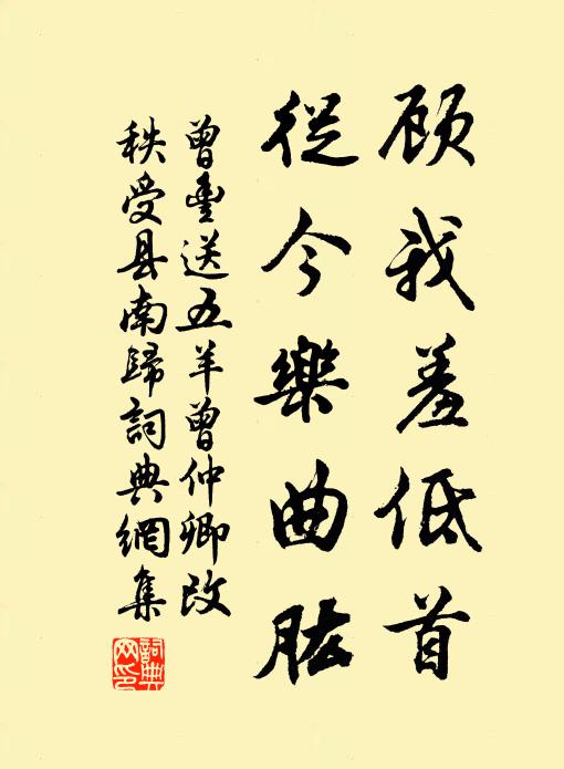 曾丰顾我羞低首，从今乐曲肱书法作品欣赏