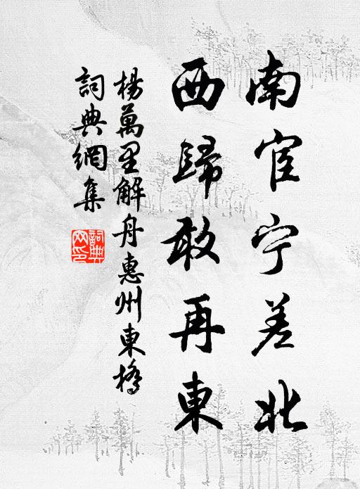 杨万里南宦宁差北，西归敢再东书法作品欣赏