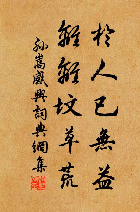 孙嵩于人已无益，离离坟草荒书法作品欣赏