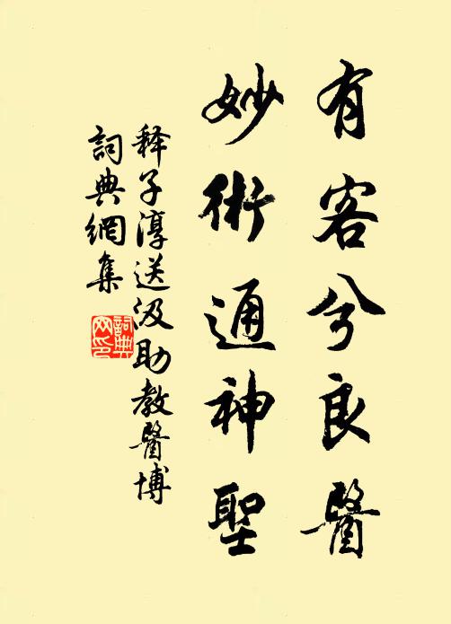 释子淳有客兮良医，妙术通神圣书法作品欣赏