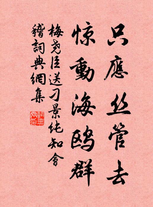 梅尧臣只应丝管去，惊动海鸥群书法作品欣赏