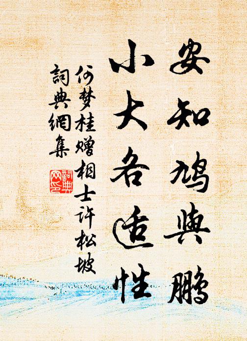 何梦桂安知鸠与鹏，小大各适性书法作品欣赏