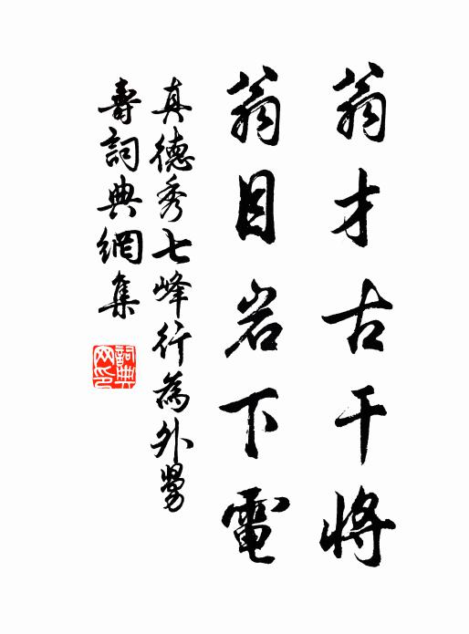 真德秀翁才古干将，翁目岩下电书法作品欣赏