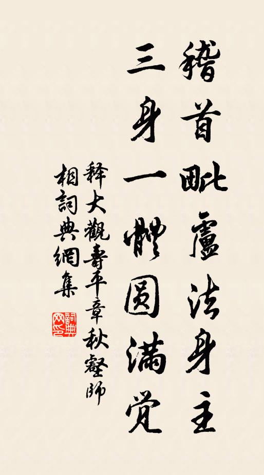 释大观稽首毗卢法身主，三身一体圆满觉书法作品欣赏
