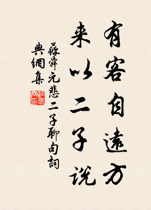 苏舜元有客自远方,来以二子说书法作品欣赏