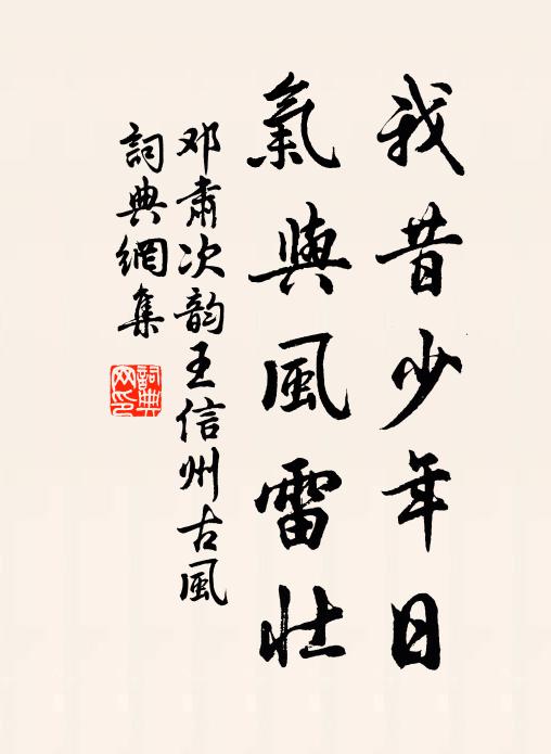 邓肃我昔少年日，气与风雷壮书法作品欣赏