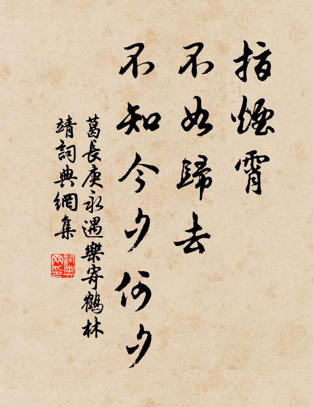 葛长庚指烟霄，不如归去，不知今夕何夕书法作品欣赏