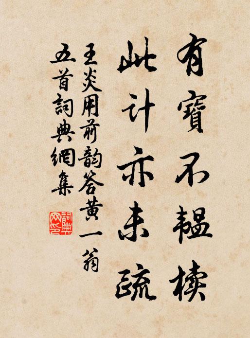 王炎有宝不韫椟，此计亦未疏书法作品欣赏