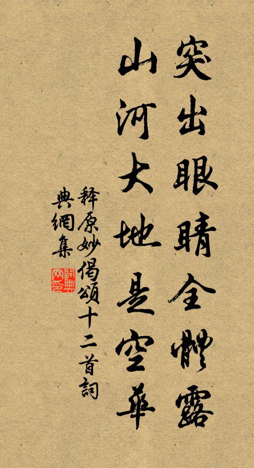 释原妙突出眼睛全体露，山河大地是空华书法作品欣赏