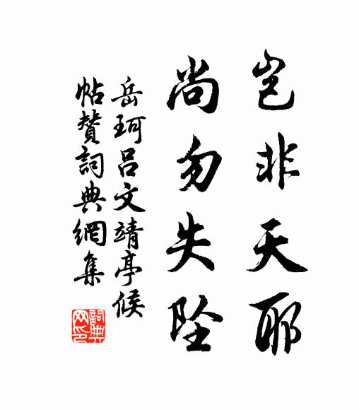 岳珂岂非天耶，尚勿失坠书法作品欣赏