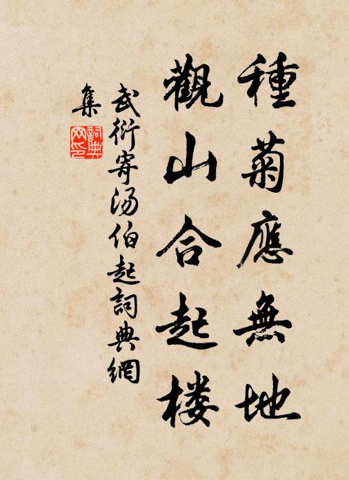 武衍种菊应无地，观山合起楼书法作品欣赏