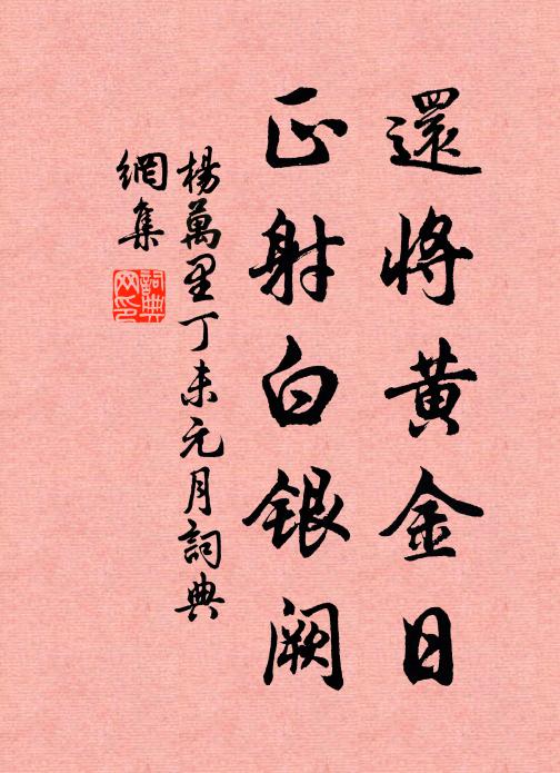 杨万里还将黄金日，正射白银阙书法作品欣赏