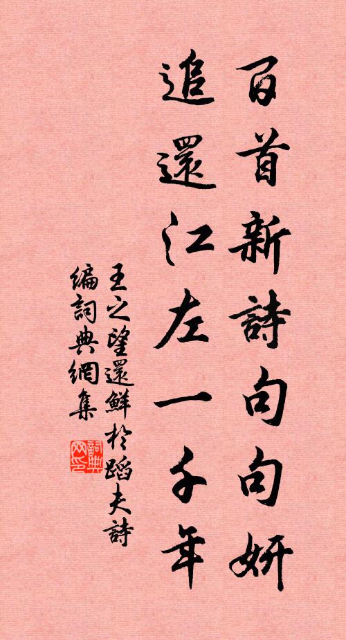 王之望百首新诗句句妍，追还江左一千年书法作品欣赏