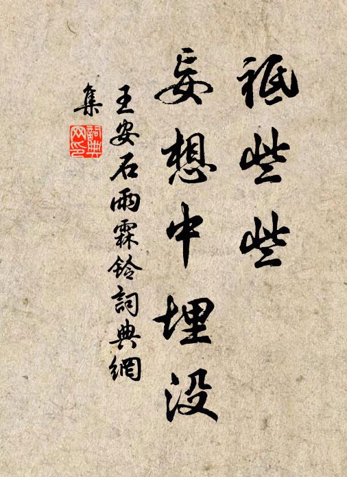 王安石祗些些、妄想中埋没书法作品欣赏