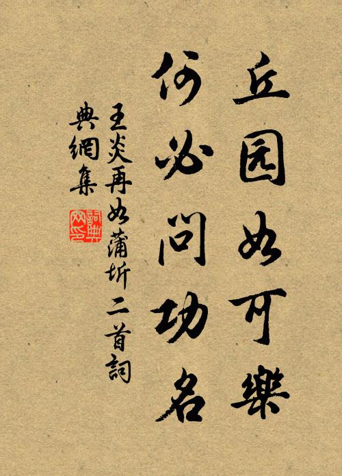 王炎丘园如可乐，何必问功名书法作品欣赏