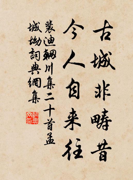 裴迪古城非畴昔，今人自来往书法作品欣赏