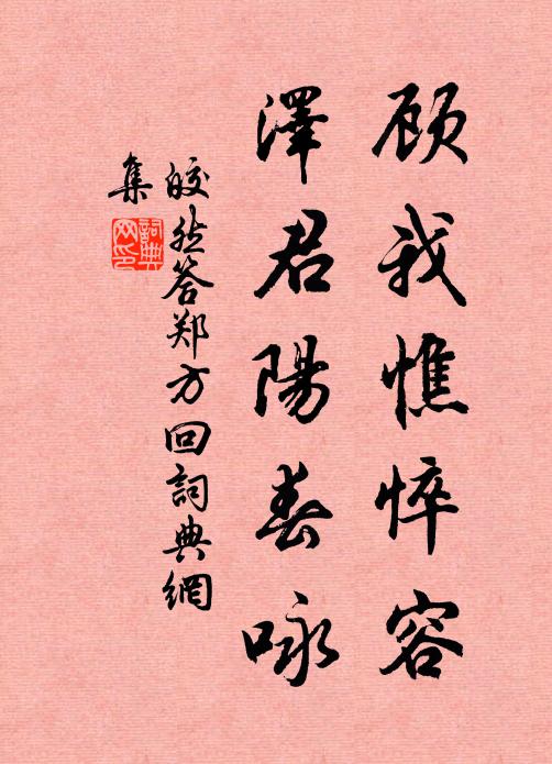皎然顾我憔悴容，泽君阳春咏书法作品欣赏
