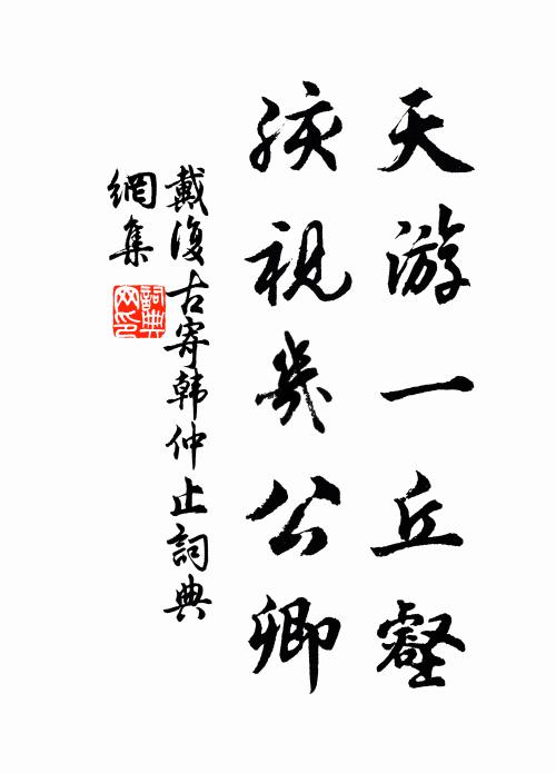 戴复古天游一丘壑，孩视几公卿书法作品欣赏