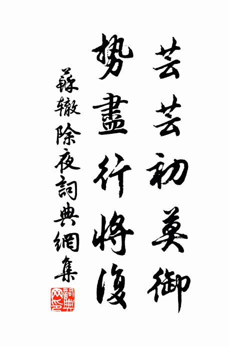 苏辙芸芸初莫御，势尽行将复书法作品欣赏