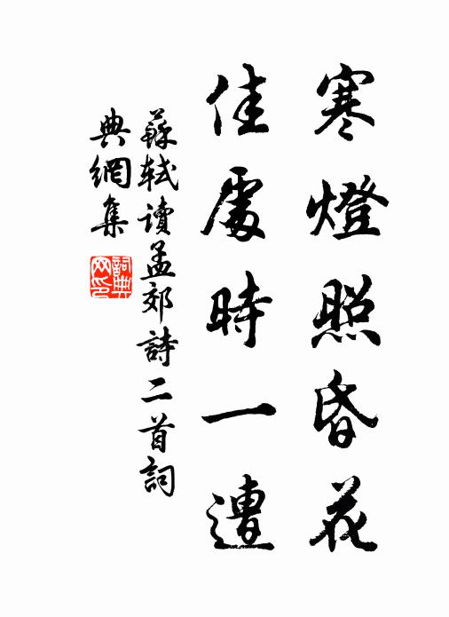 苏轼寒灯照昏花，佳处时一遭书法作品欣赏