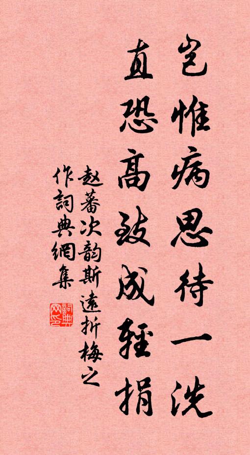 赵蕃岂惟病思待一洗，直恐高致成轻捐书法作品欣赏