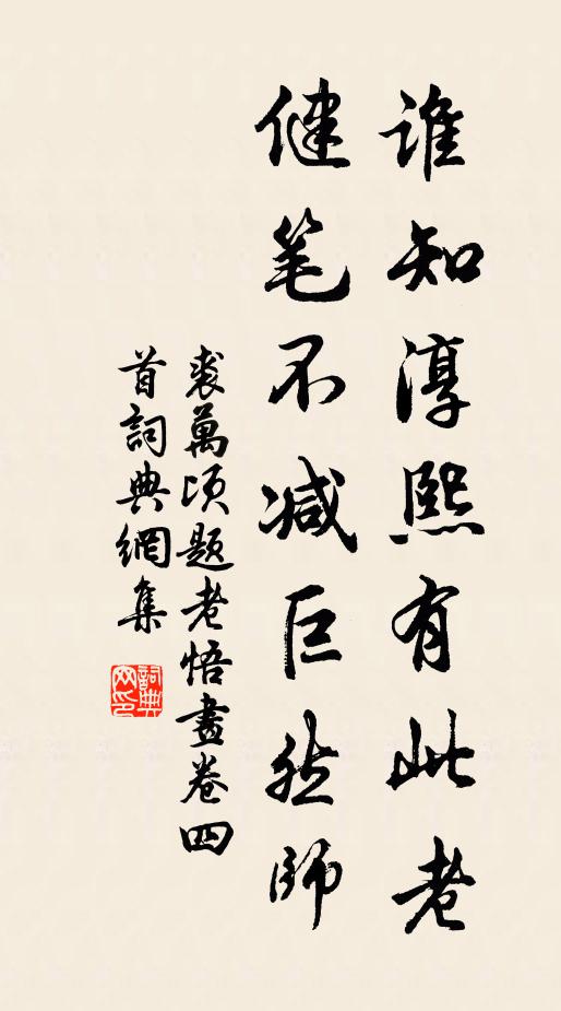 裘万顷谁知淳熙有此老，健笔不减巨然师书法作品欣赏