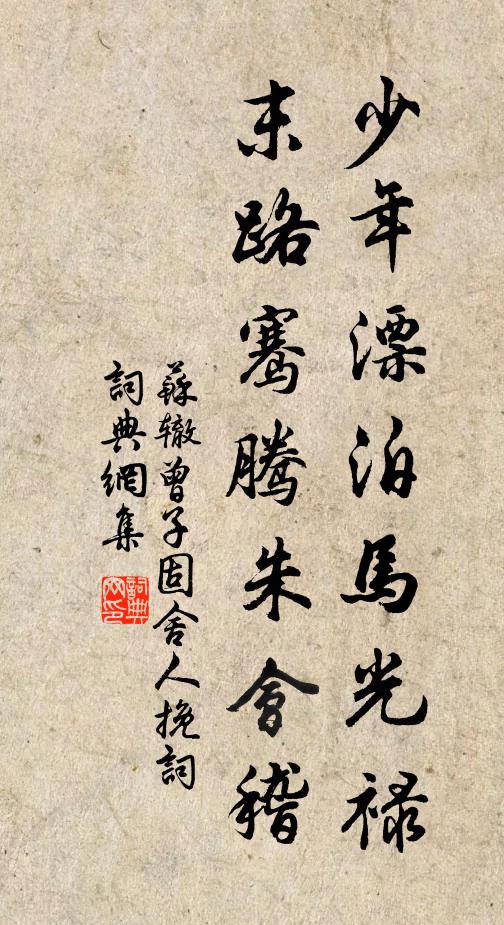 苏辙少年漂泊马光禄，末路骞腾朱会稽书法作品欣赏