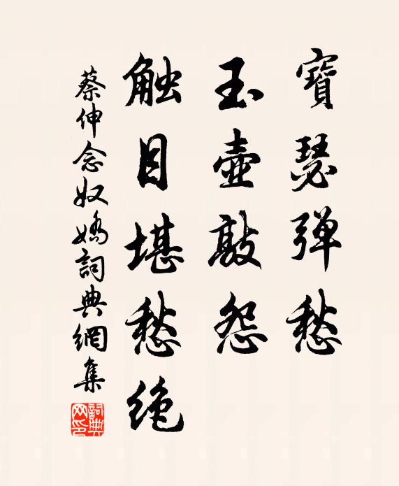 蔡伸宝瑟弹愁，玉壶敲怨，触目堪愁绝书法作品欣赏