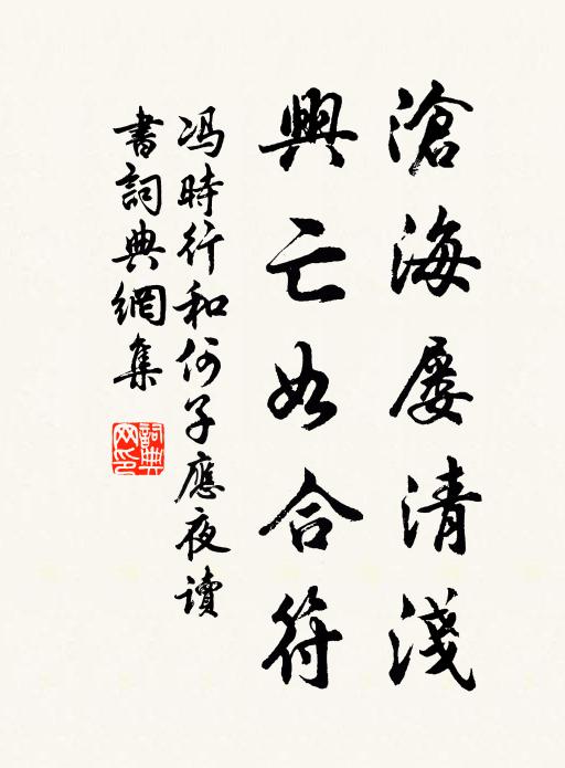冯时行沧海屡清浅，兴亡如合符书法作品欣赏