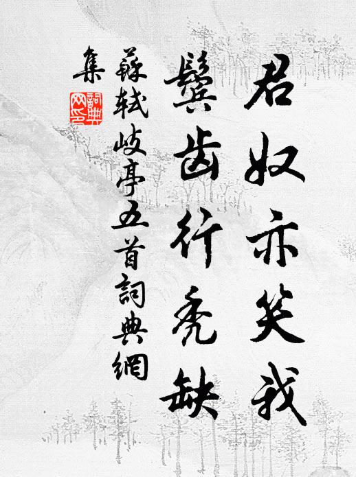 苏轼君奴亦笑我，鬓齿行秃缺书法作品欣赏