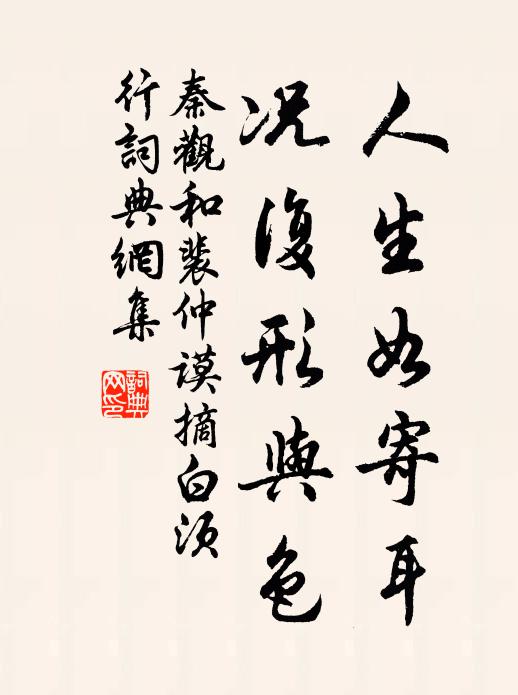 秦观人生如寄耳，况复形与色书法作品欣赏