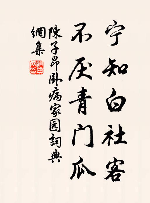 陈子昂宁知白社客，不厌青门瓜书法作品欣赏