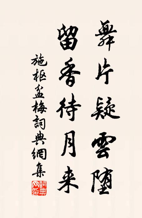 施枢舞片疑云堕，留香待月来书法作品欣赏