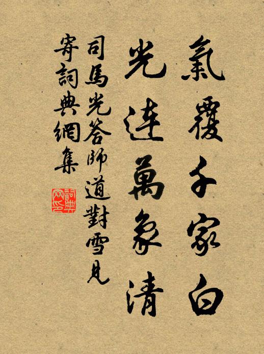 司马光气覆千家白，光连万象清书法作品欣赏