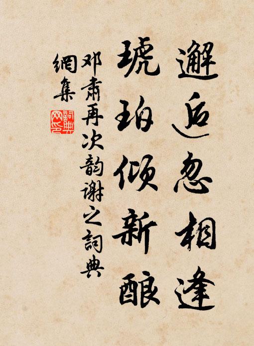 邓肃邂逅忽相逢，琥珀倾新酿书法作品欣赏