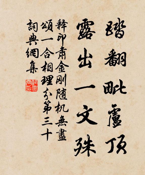 释印肃踏翻毗卢顶，露出一文殊书法作品欣赏