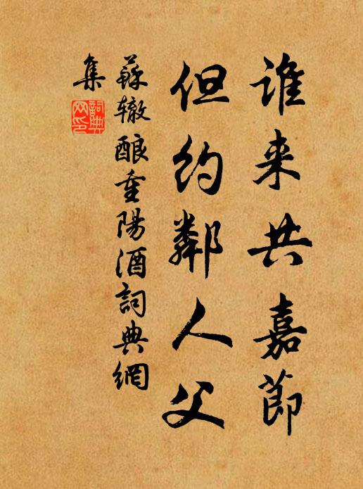 苏辙谁来共嘉节，但约邻人父书法作品欣赏