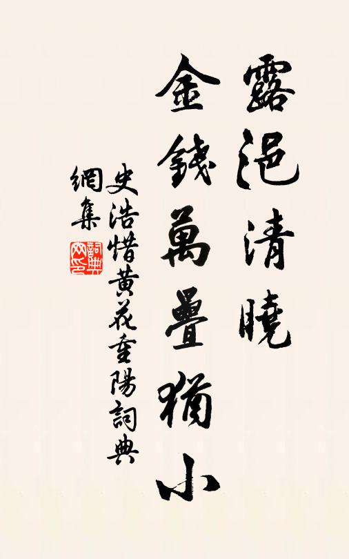 史浩露浥清晓，金钱万叠犹小书法作品欣赏
