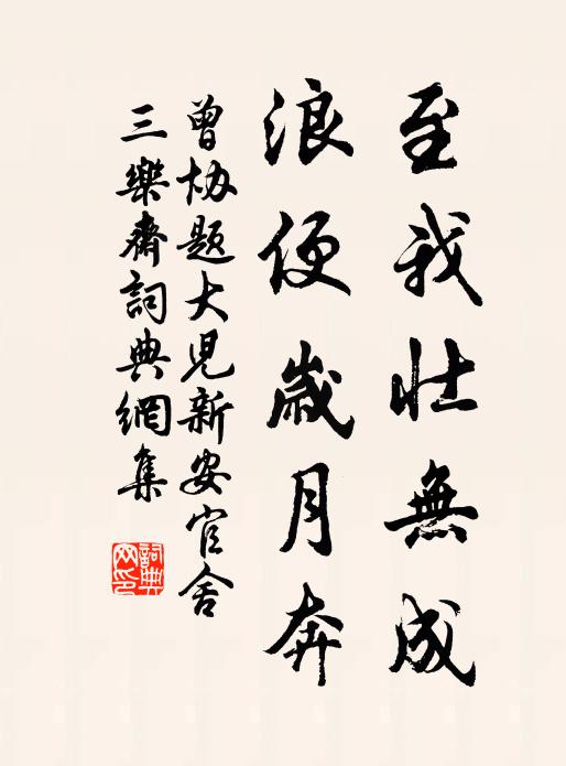 曾协至我壮无成,浪便岁月奔书法作品欣赏
