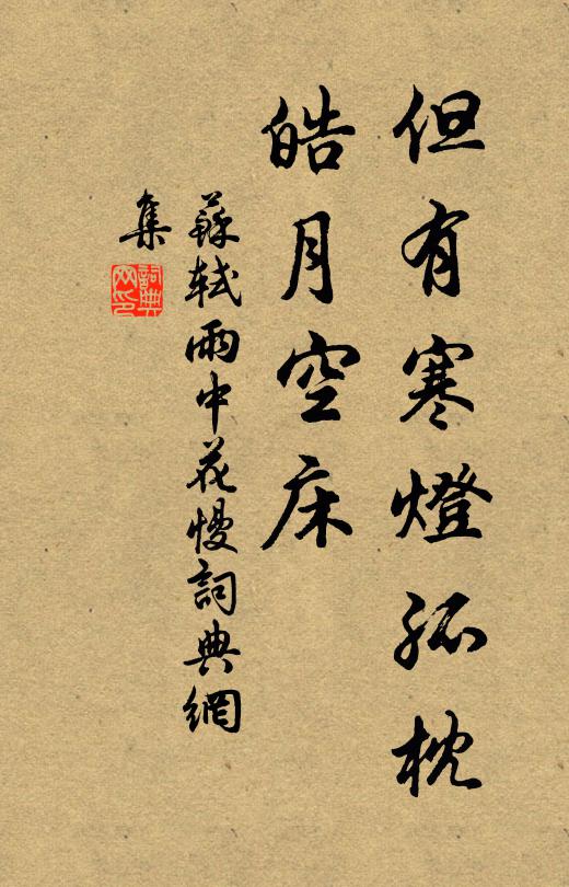 苏轼但有寒灯孤枕，皓月空床书法作品欣赏