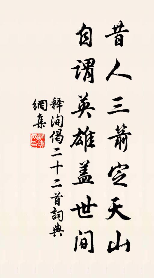 释洵昔人三箭定天山，自谓英雄盖世间书法作品欣赏