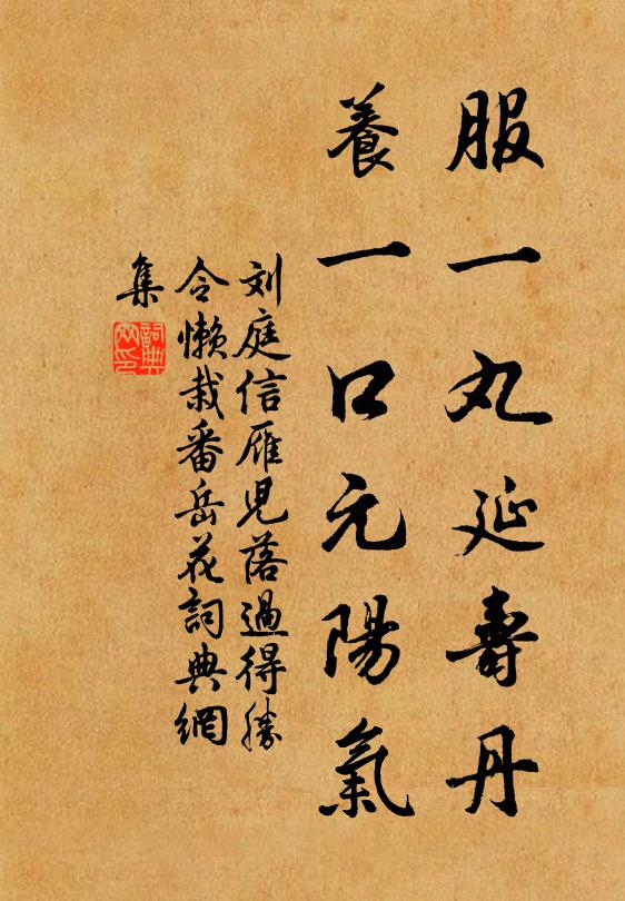 刘庭信服一丸延寿丹,养一口元阳气书法作品欣赏